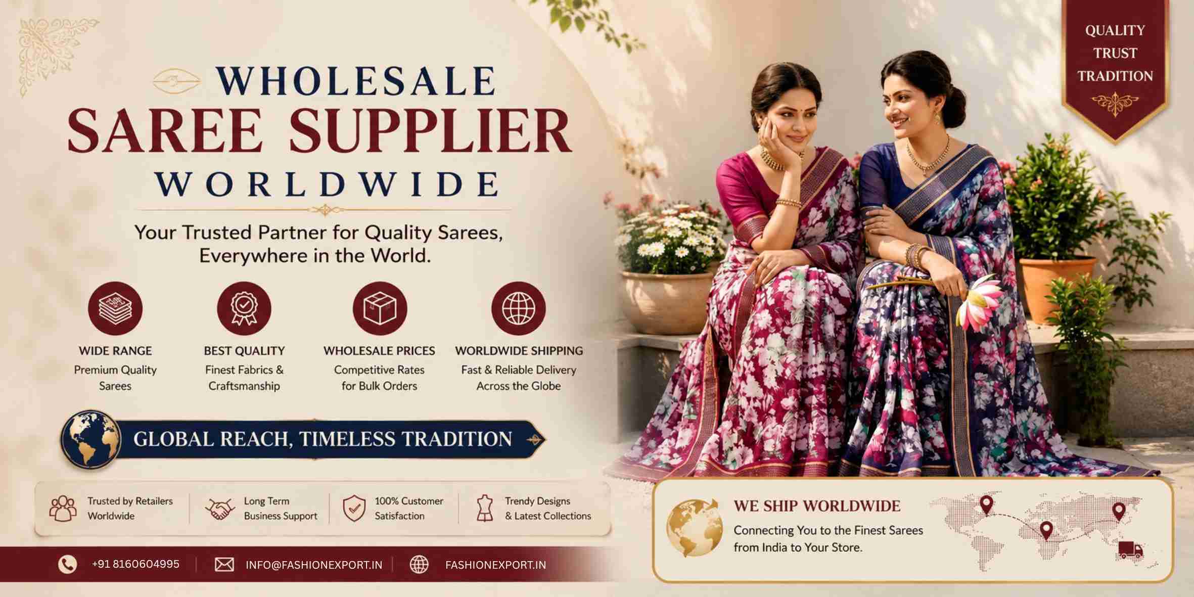 Wholesale Saree Supplier Worldwide: Connecting Global Buyers with Premium Indian Sarees