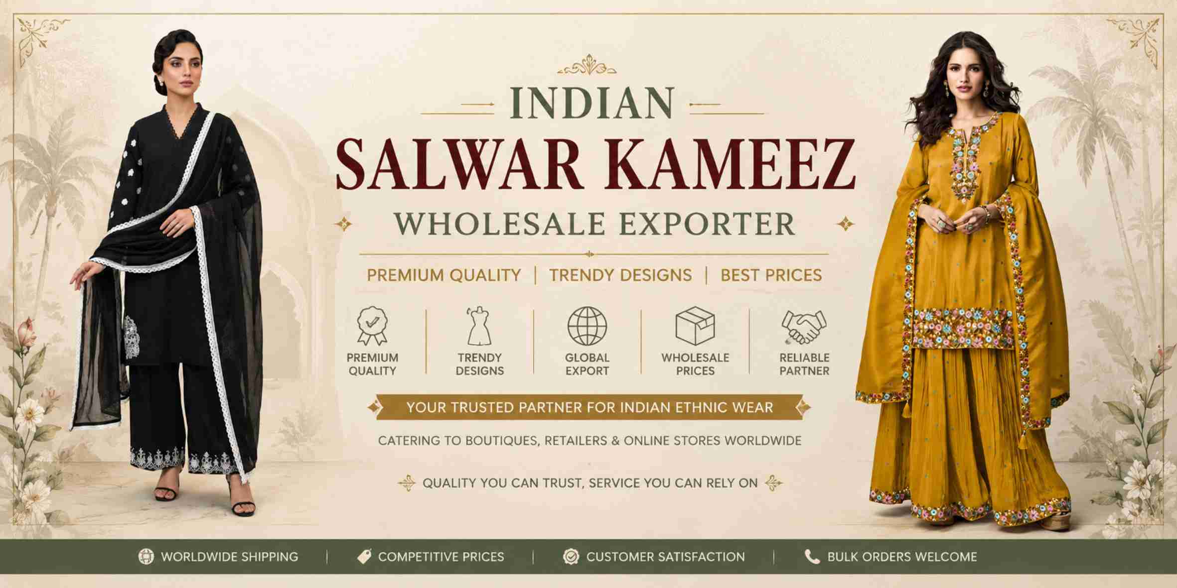 Indian Salwar Kameez Wholesale Exporter | Fashionexport