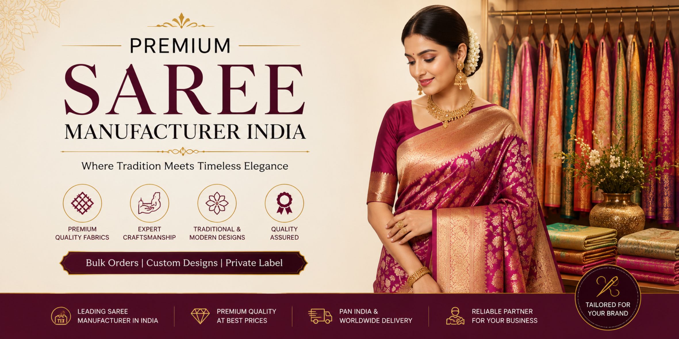 Premium Saree Manufacturer India for Global Retailers & Fashion Brands