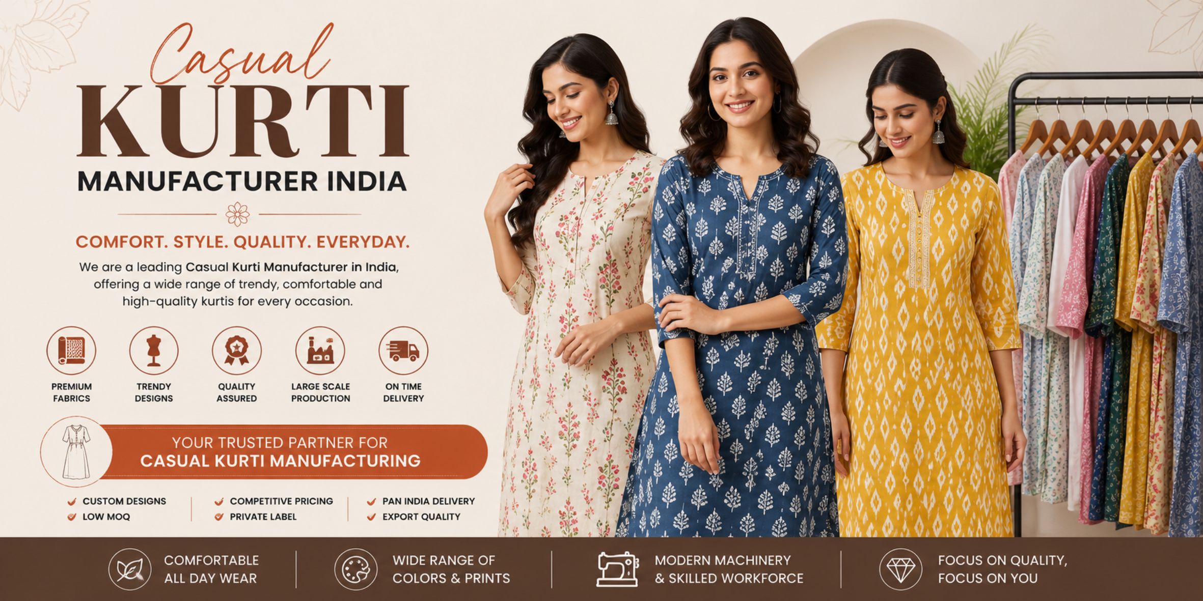 Casual Kurti Manufacturer India for Global Fashion Brands | Fashionexport