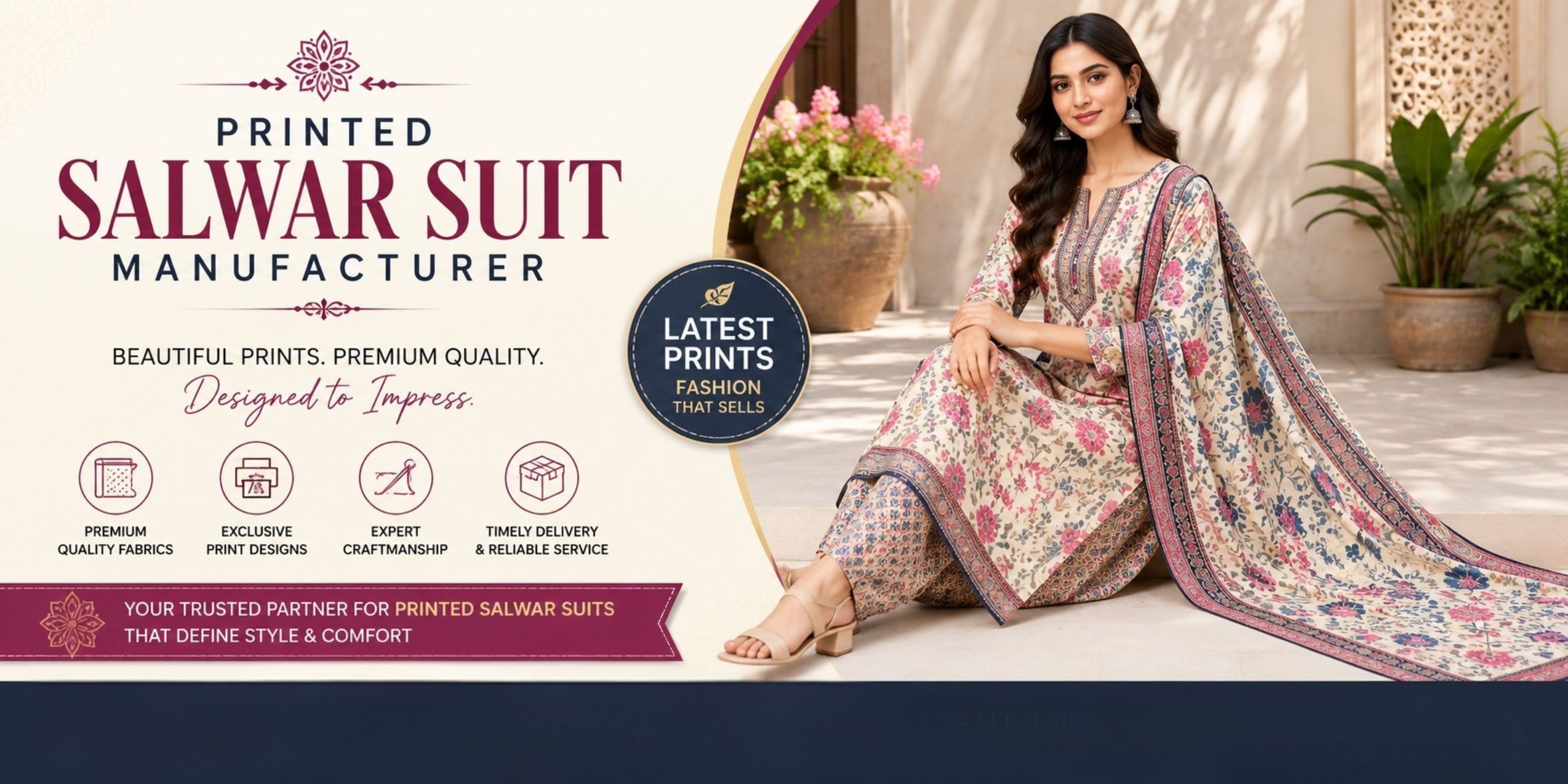 Printed Salwar Suit Manufacturer for Premium Ethnic Wear | Fashionexport
