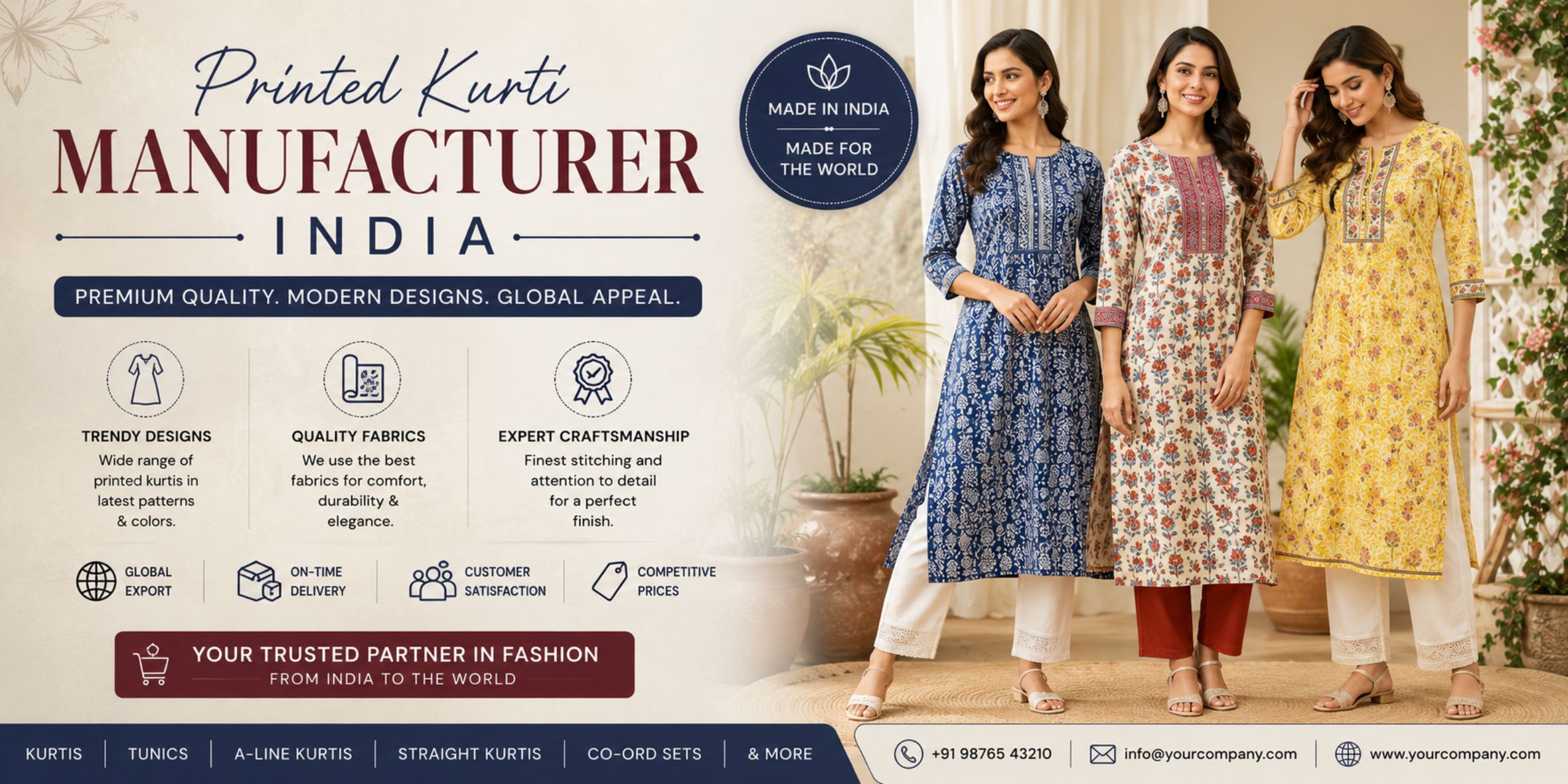 Printed Kurti Manufacturer India for Premium Women's Ethnic Wear | Fashionexport