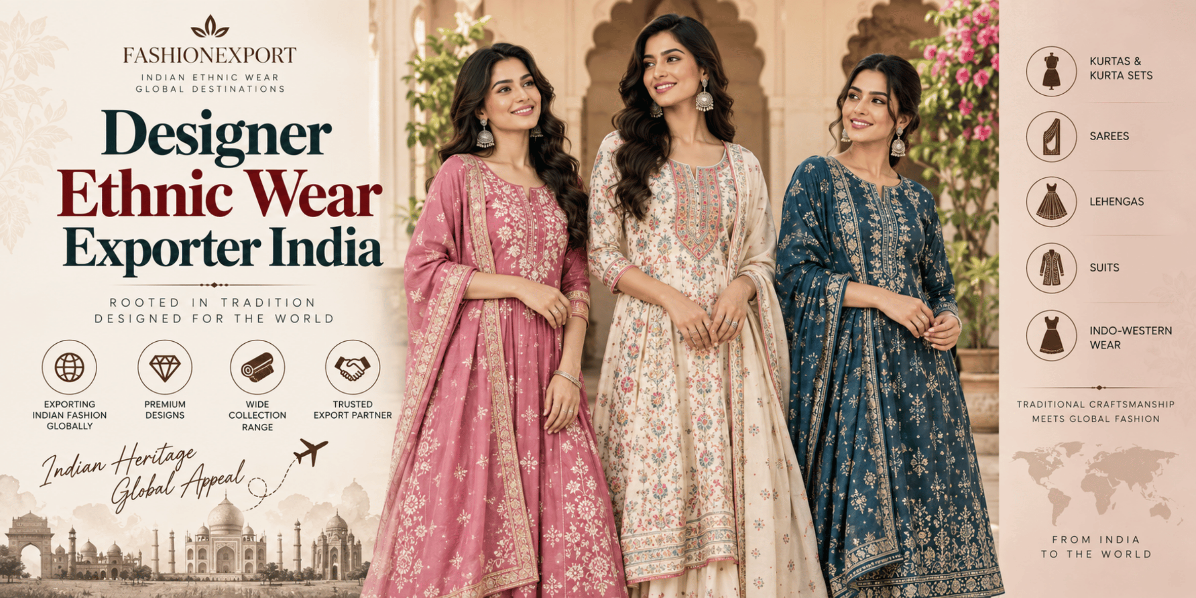 Designer Ethnic Wear Exporter India | Fashionexport