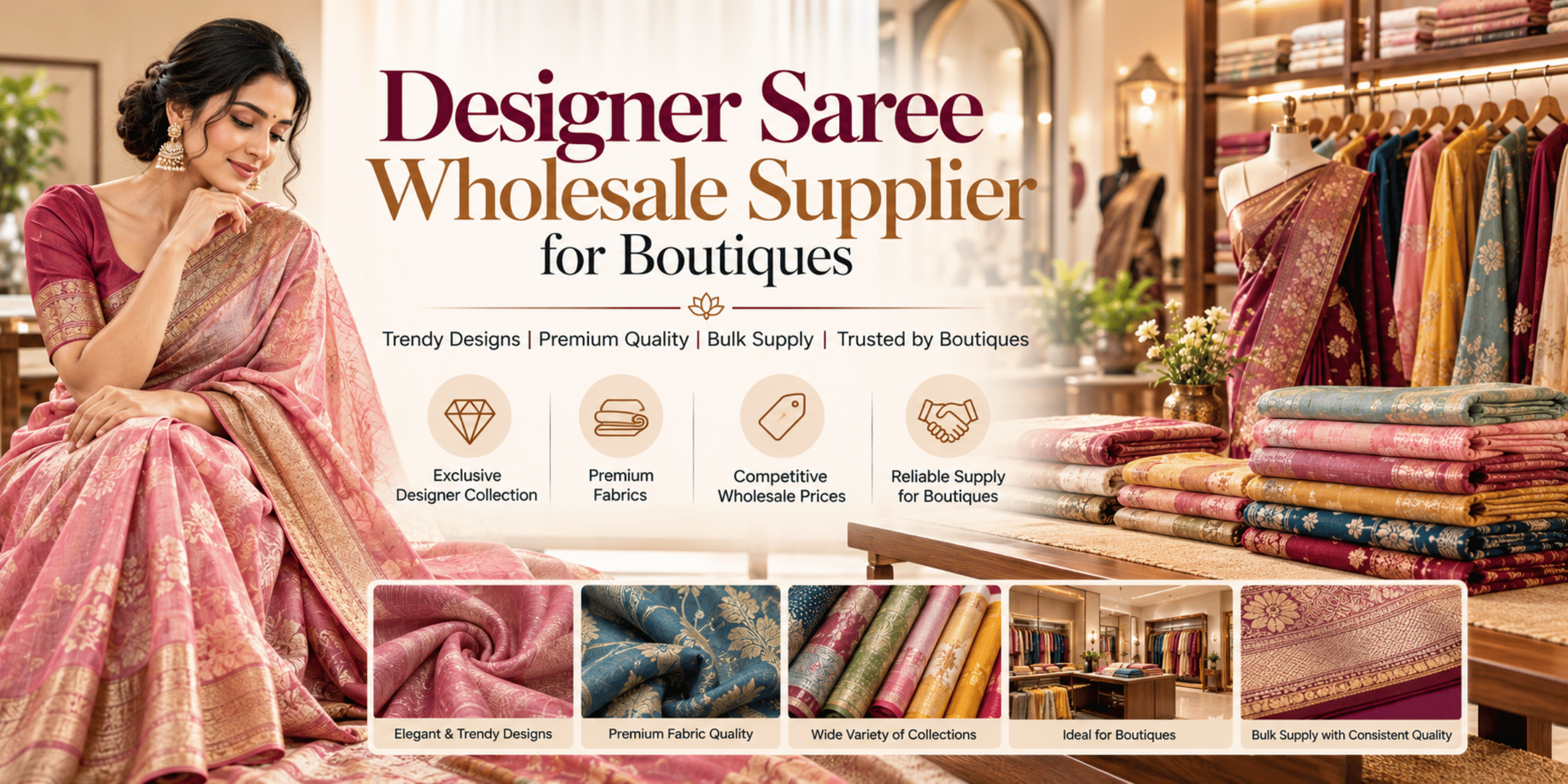 Designer Saree Wholesale Supplier for Boutiques | Fashionexport