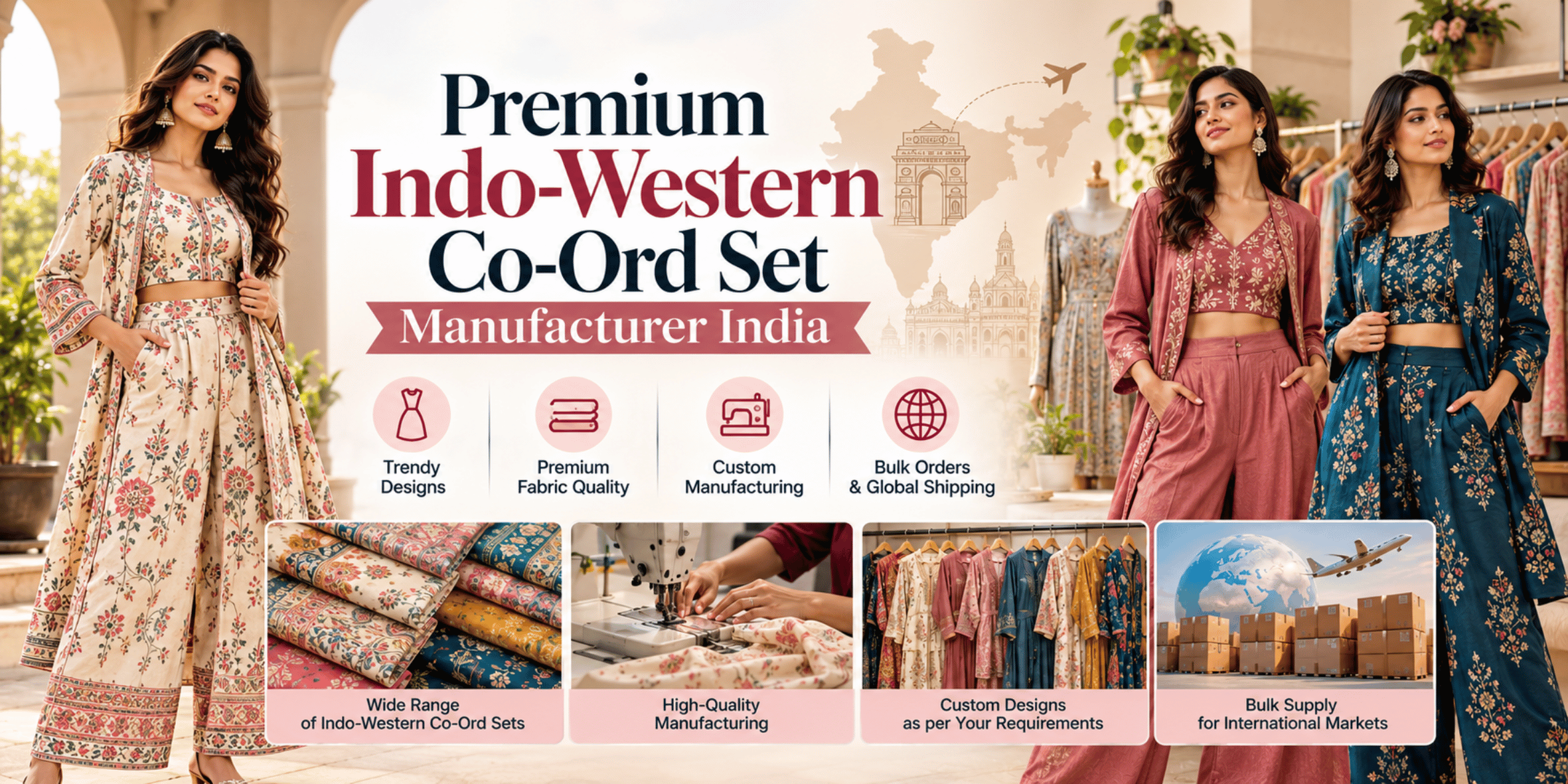 Premium Indo-Western Co-Ord Set Manufacturer India | Fashionexport
