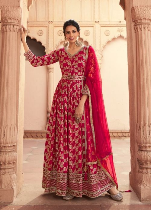 503 Series Anarkali Embroidery Dress Material