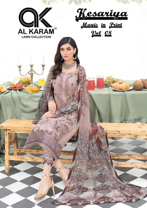 Al Karam Kesariya Vol 8 Karachi Cotton Dress Materials