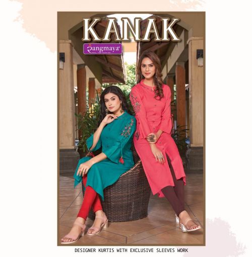 Rangmaya Kanak Fancy Rayon Long Kurti Collection