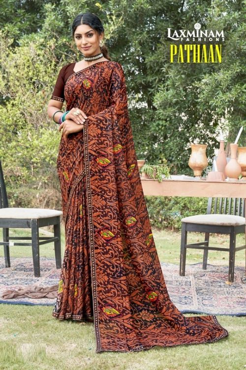 Laxinam Pathaan Georgette Casual Printed Saree Collection