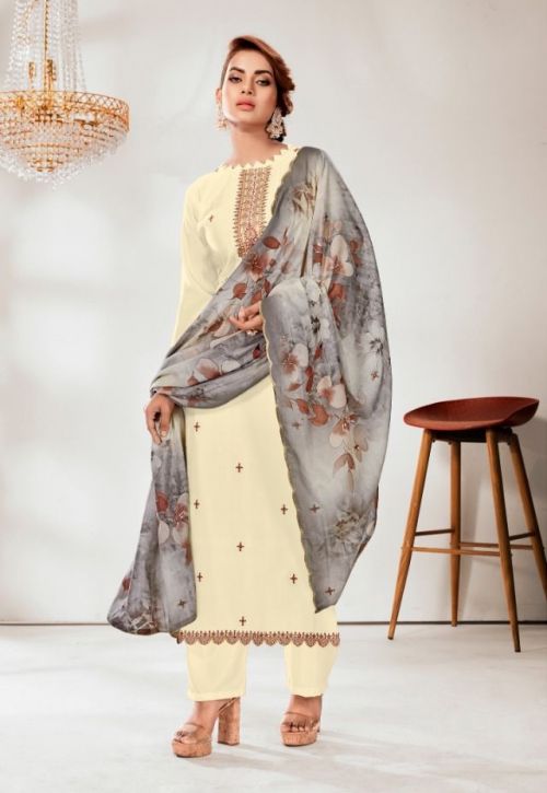 Naari Stuti Vol 4 Pure Silk Embroidery Designer Dress Material Collection