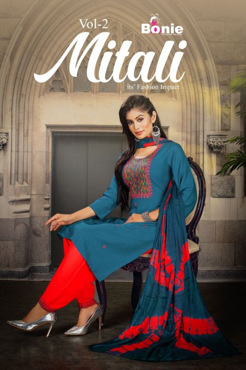Bonie Mitali Vol 2 Rayon Ready Made Patiyala Dress Collection