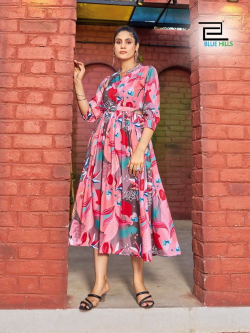 Blue Hills Bollywood Vol 1 Rayon Print Fancy Gown Kurti Collection