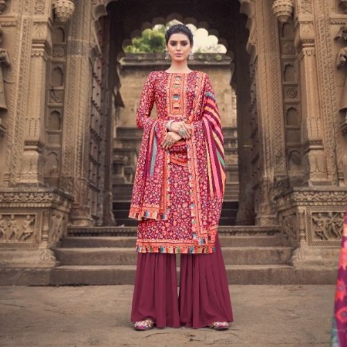Hansa Hidaya Raanjna Designer Pashmina Dress Material