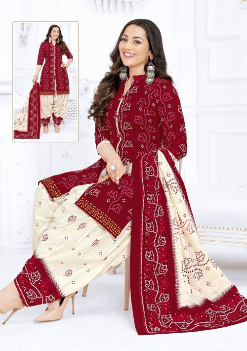 Shree Ganesh Bandhani Patiyala Cotton Printed Dress Material Collection