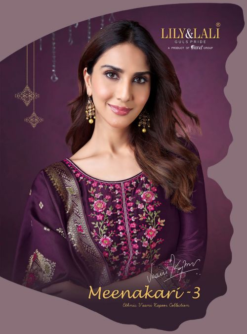 Lily And Lali Meenakri Vol 3 Fancy Embroidery Kurti Pant With Dupatta