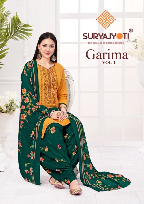 Suryajyoti Garima Vol 1 Embroidery Cotton Printed Dress Material