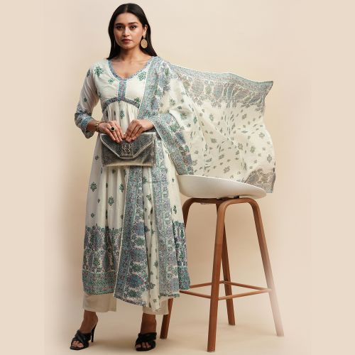 Akashara Vol 3 Designer Nyra Cut Cotton Kurti Pant With Dupatta Set