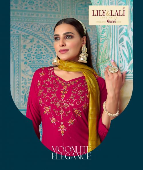 Lily And Lali Moonlite Elegance Readymade Kurti Pant With Dupatta
