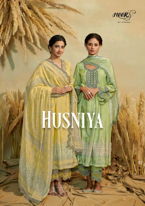 Kimora Heer Husniya Pure Muslin Digital Print Embroidery Designer Salwar Suit