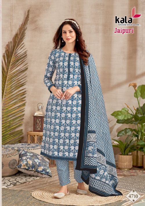 Kala Jaipuri 2 Cotton ReadyMade Kurti Pant With Dupatta Collection