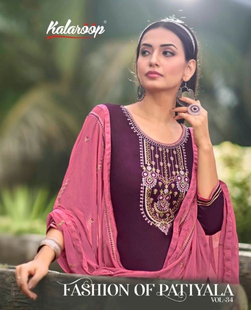 Kalaroop Fashion Of Patiyala Vol 34 Embroidery Silk Ready Made Collection