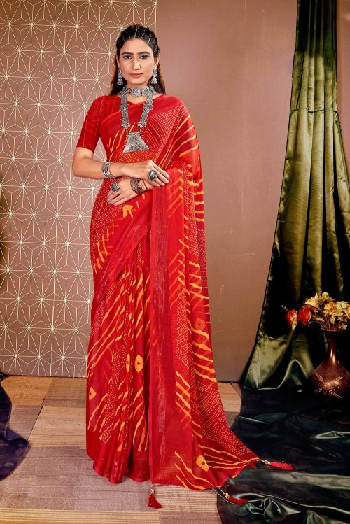 Shanaya Vol 07 Daily Wear Printed Chiffon Leheriya Saree Collection
