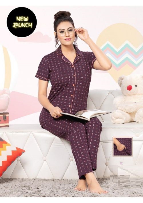 Summer Special C Ns D 30 Fancy Printed Hosiery Cotton Night Suit Set