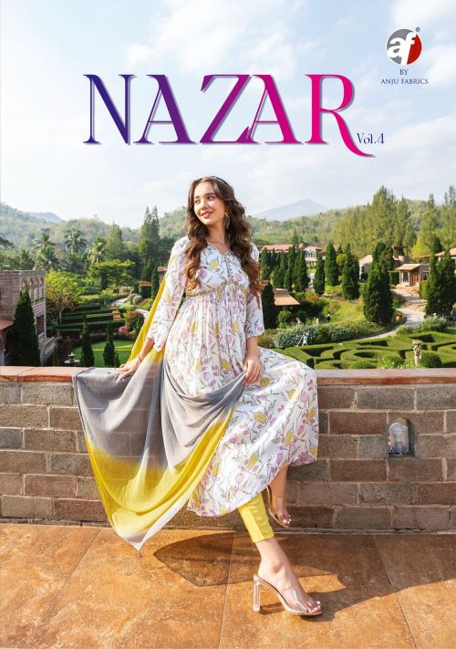 Af Nazar Vol 4 Designer Alia Cut Kurti Pant With Dupatta Collection