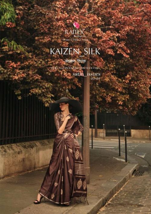 Rajtex Kaizen Silk 337000 Series Designer Pure Handloom Satin Saree