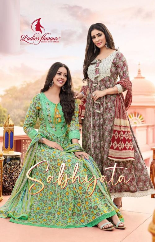 Ladies Flavour Sabhyata Designer Anarkali Kurti With Dupatta Set