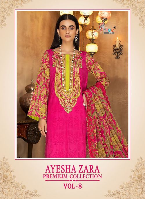 Shree Ayesha Zara Premium Collection 8 Designer Cotton Pakistani Suits