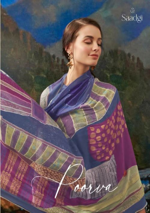 Saadgi Poorva Digital Printed Silk Dress Material Collection