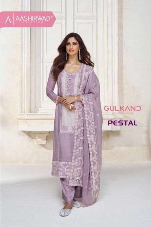 Aashirwad Pestal Organza Embroidery Designer Suits Collection