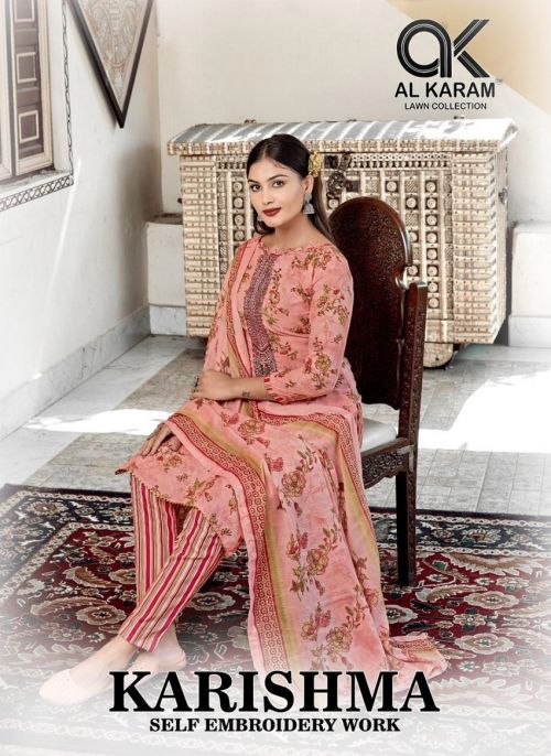 Al Karam Karishma Embroidery Karachi Cotton Dress Material Collection