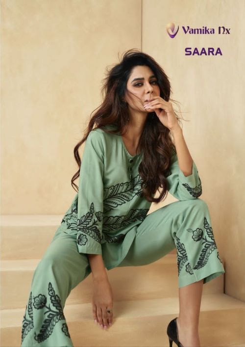 Vamika Nx Saraa Fancy Stylish Wester Top With Bottom Collection