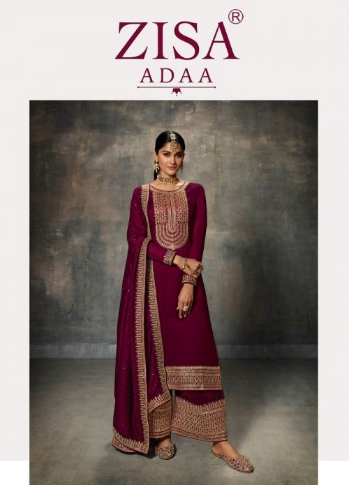 Zisa Adda Designer Embroidery Georgette Silk Salwar Suits Collection