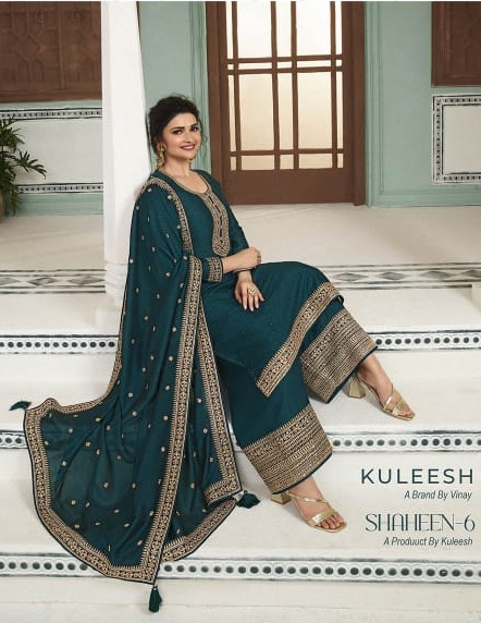 Vinay Shaheen 6 Georgette Designer Silk Embroidered Salwar Suits Collection