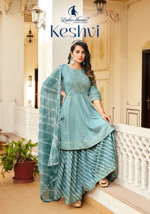 Ladies Flavour Keshvi Premium Designer Kurti Sharara With Dupatta