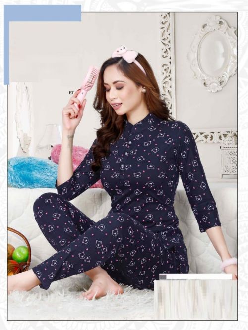 Summer Special Vol At 0416 Printed Hosiery Cotton Night Suits