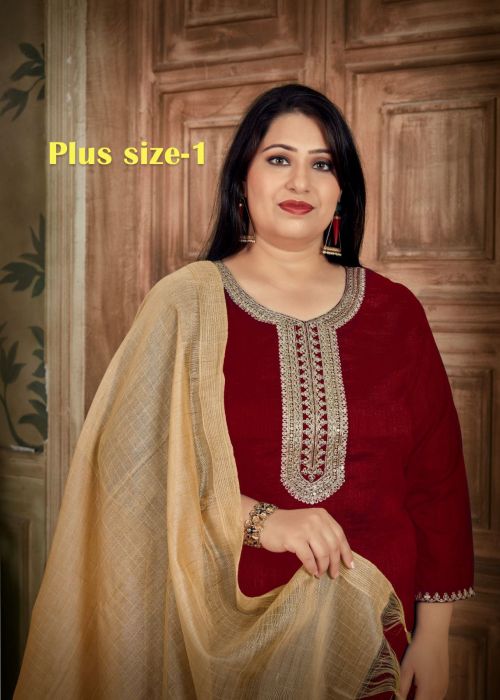 Plus Size V 1 Silk Plus Size Kurti With Dupatta Collection
