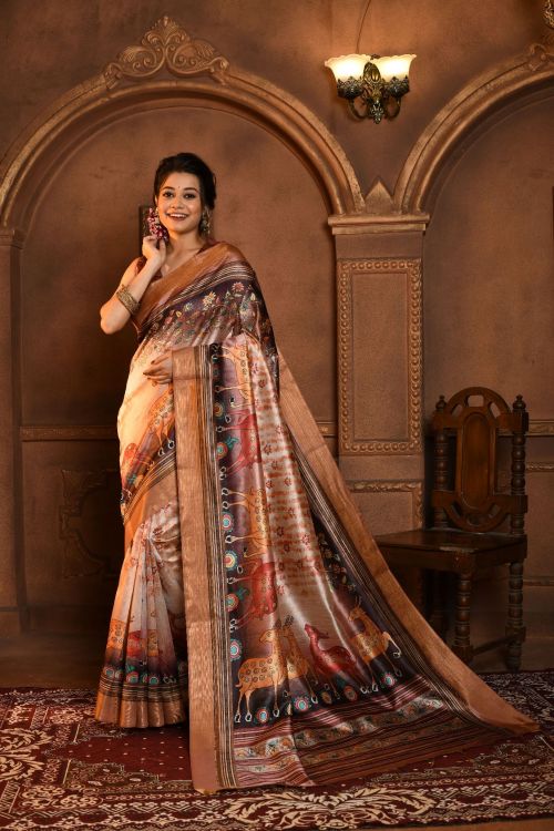 Sc Ws Yesha Haran Soft Tussar Silk Printed Saree Collection