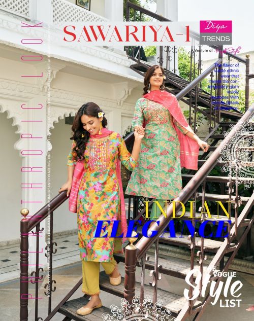 Sawariya Vol 1 By Diya Trends Fancy Wear Straight Kurti Pant With Dupatta