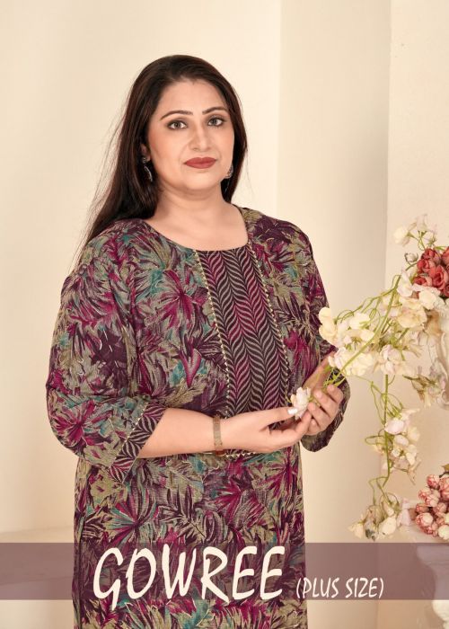Gowree Vol 2 Plus Size Rayon Festive Wear Kurti With Pant Collection