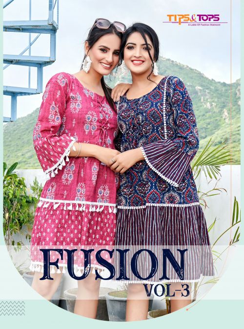 Tips And Tops Fusion Vol 3 Cotton Short Kurti Collection