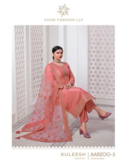 Vinay Kuleesh Aarzoo Vol 3 Jacquard Designer Salwar Suits Collection