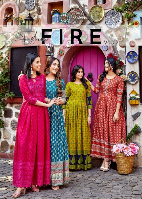 Aradhna Fashion Fire Vol 2 Party Wear Anarkali Kurti Collection