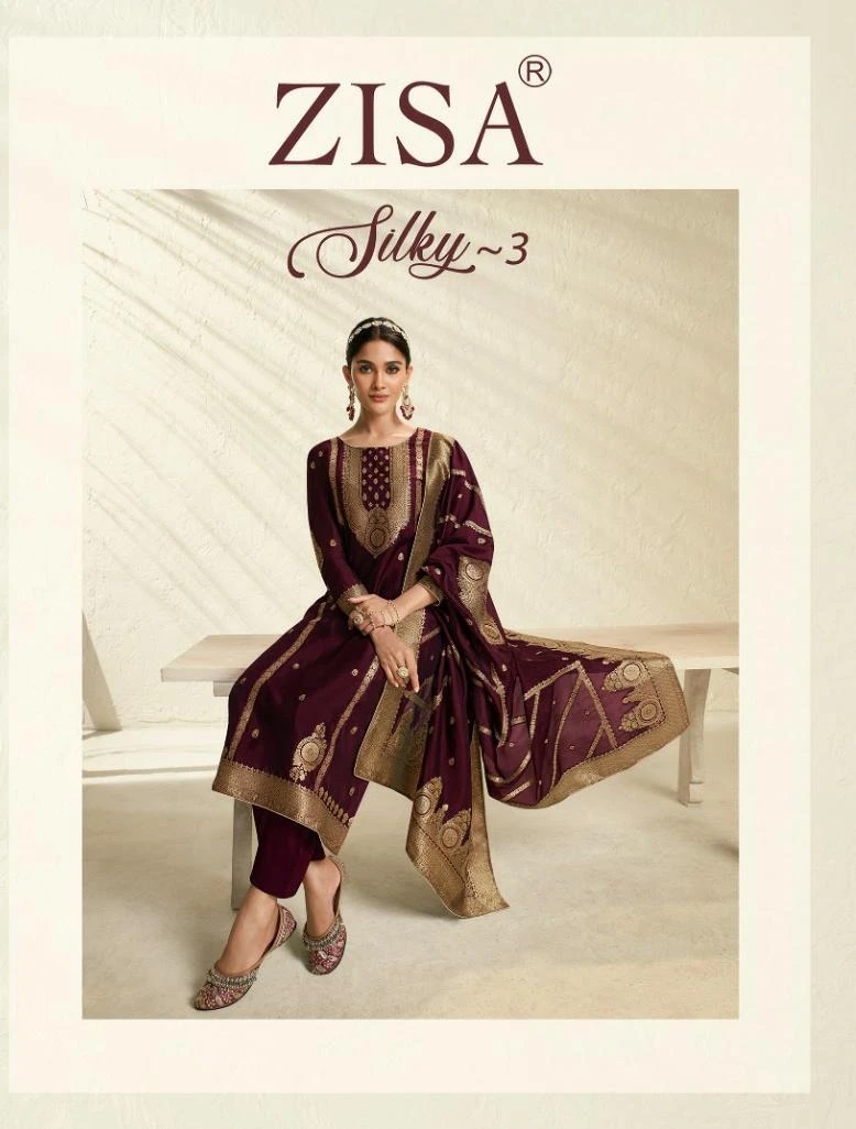Zisa Silky Vol 3 Silk Jacquard Designer Salwar Suit Collection