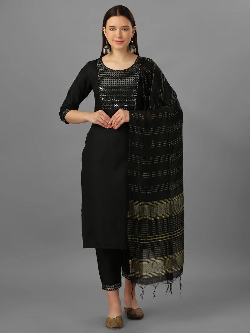 Dhruvi 80 Cotton Kurti Pant With Dupatta Collection