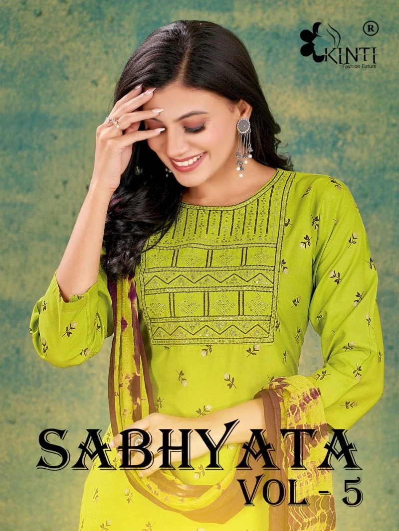 Kinti Sabhyata Vol 5 Rayon Embroidery Ready Made Dress Collection