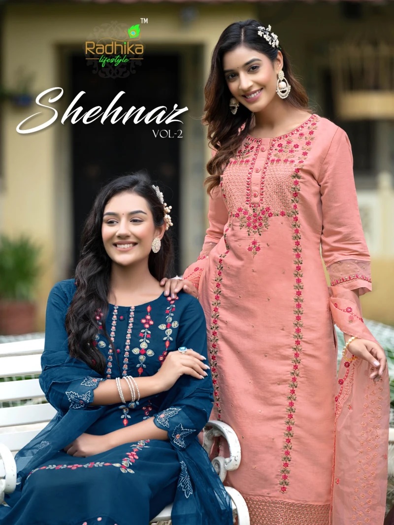Radhika Shehnaz Vol 2 Silk Kurti Pant With Dupatta Collection